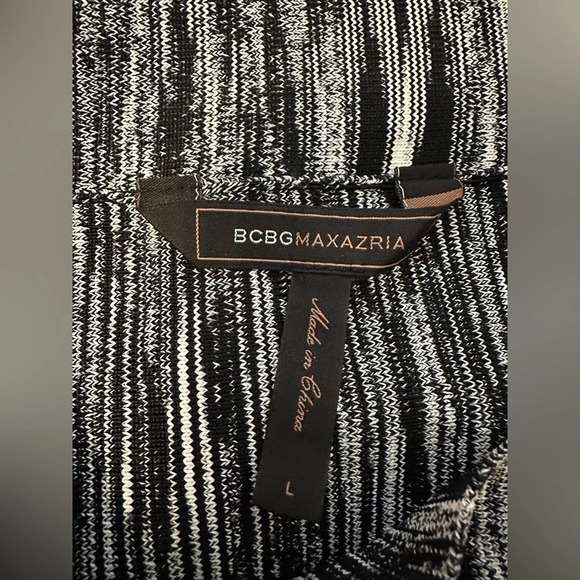 NWOT BCBGMaxAzria Stretch Skirt NEW black & white stripe size Large - Picture 4 of 7
